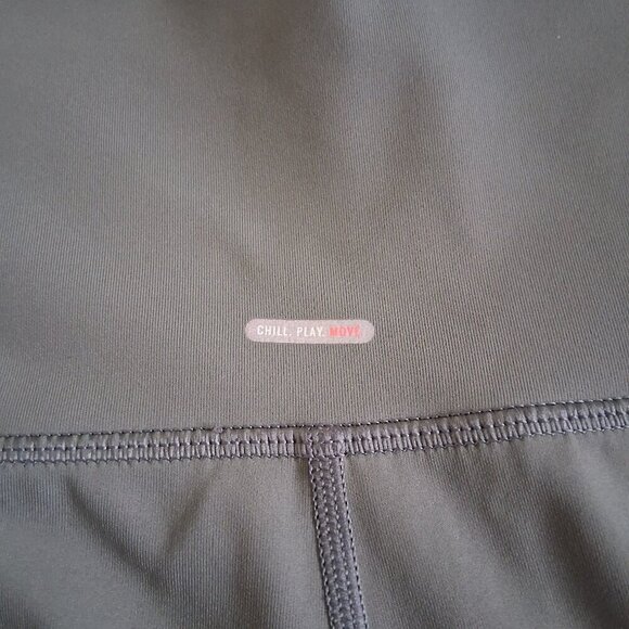 Aerie Women's Size Large Dark Sage Green Chill Play Move Mesh Biker Shorts - Picture 10 of 14